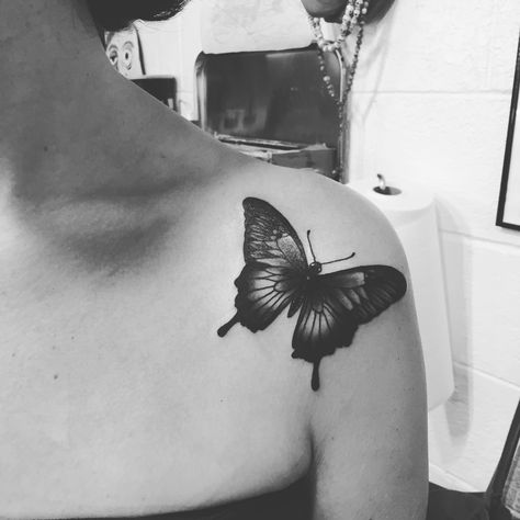 Black and gray butterfly Shaded Butterfly Tattoo Black, Dark Butterfly Tattoo Coverup, Hinna Styles, Black And Grey Butterfly Tattoo, Butterfly Cover Up Tattoo, Dark Butterfly Tattoo, Butterfly Tattoo Black, Cover Up Tattoos For Men, Small Colorful Tattoos