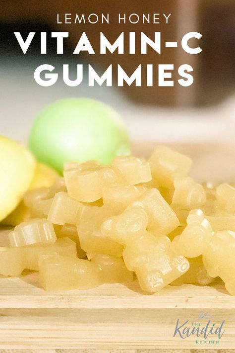 Homemade Gummy Bears, Healthy Gummies, Homemade Gummies, Vitamin C Gummies, Gummies Recipe, After School Snack, Lemon Honey, Vitamins For Kids, School Snack