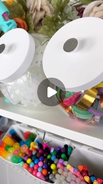 Perla Martinez on Instagram: "Throwback to when I spotted these Candy Jars at the Dollar Tree!! 🌳I gave them a quick makeover to store craft supplies inside. They fit perfectly on my pegboard shelves and still love to use them to organize!! 😊
•
•
•
#dollartreediy #dollartreefinds #dollartreecrafts #dollartree #dollartreediyprojects #manualidades #dollartreecommunity #diyproject #DIY #craft #organization #manualidades #craftroom #cricut #cricutmade #cricutproject #cricutcrafts #craftroomorganization #diyholic" Diy Craft Organization, Pegboard Shelves, Dollar Store Diy Organization, Dollar Tree Finds, Craft Room Organization, Dollar Tree Crafts, Craft Organization, Peg Board, Candy Jars