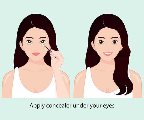 A girl smiling applying concealer under her eyes before and after skincare make up concept Before And After Skincare, Applying Concealer, Transgressive Art, Girl Smiling, How To Apply Concealer, Smile Girl, Bright Eyes, Her Eyes, Character Designs