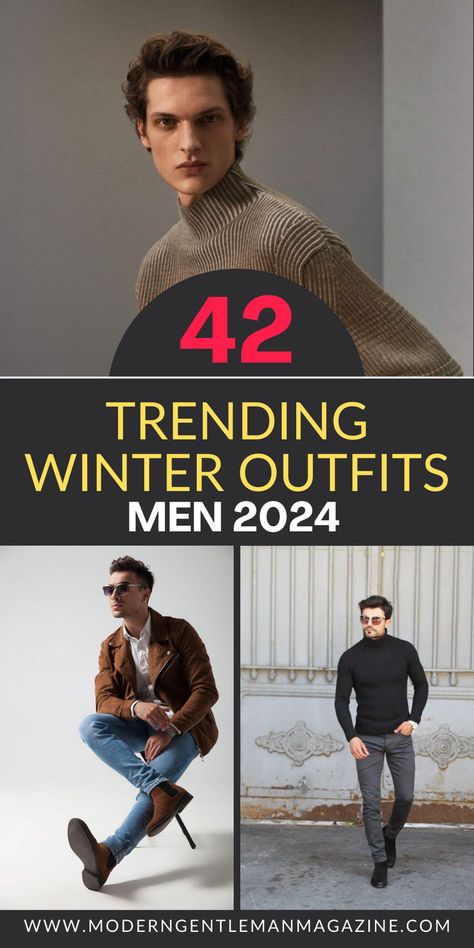 Discover 42 trending men’s winter outfits to elevate your style! From casual layering to chic winter looks, find inspiration for staying warm while looking sharp. Perfect for men seeking fashionable winter wardrobe ideas. #WinterFashionMen #MenOutfits Casual Mens Outfits Winter, Mens Layers Outfits, Men Winter Look Outfit, Men With Sweater Outfit, Nyc Men Winter Outfits, Mens Comfortable Casual Outfits, Men Fashion Influencer, Zara Men Outfits Winter, Men’s Street Style Winter 2024