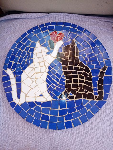 Mosaic Cats, Cat Mosaic, Alcoholic Drinks Pictures, Mosaic Art Diy, Mosaic Stepping Stones, Mosaic Art Projects, Mosaic Tile Art, Glass Mosaic Art, Mosaic Pictures