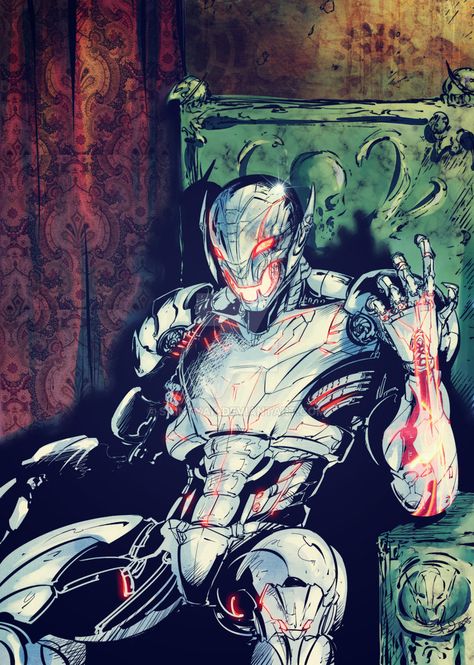 Ultron by SaintYak on DeviantArt Ultron Comic, Ultron Wallpaper, Ultron Marvel, Avengers Age Of Ultron, Comic Villains, Marvel Characters Art, Marvel Villains, Avengers Age, Marvel Comics Wallpaper