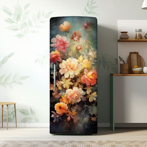 Refrigerator Vinyl, Refrigerator Wrap, Fridge Wrap, Refrigerator Wraps, Refrigerator Covers, Vintage Refrigerator, Fridge Stickers, Fridge Decor, Door Murals