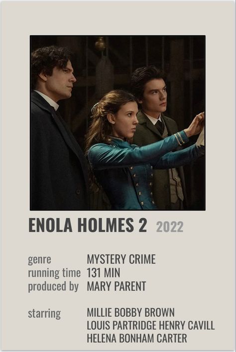 More posters on my profile! Can leave requests:) Enola Holmes 2 Poster, Enola Holmes 2, Polaroid Movie Poster, Alex Garcia, Bonham Carter, Helena Bonham Carter, Enola Holmes, Henry Cavill, Bobby Brown