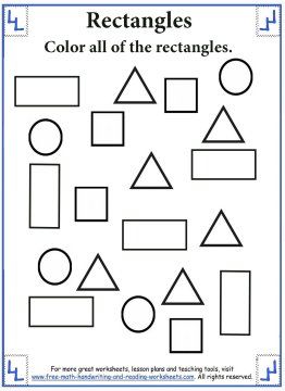 Rectangle Shape Worksheets For Preschool, Rectangle Worksheets For Preschool, Rectangle Worksheet Preschool, Rectangle Shape Activities For Preschool, Rectangle Shape Activity, Rectangle Worksheet, Shape Worksheet, Writing Practice Preschool, Shape Coloring Pages