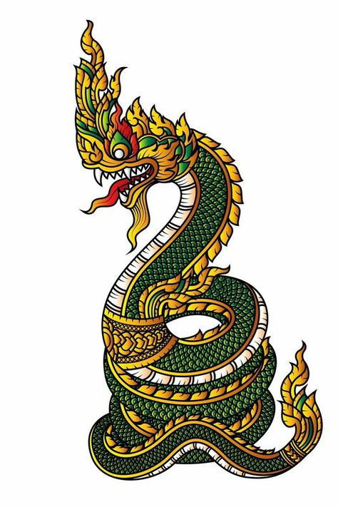 Khmer Dragon, Naga Tattoo, Dragon Koi Tattoo Design, Dragon Tattoo Images, Laos Culture, Dragon Tattoo Meaning, Khmer Tattoo, Khmer New Year, Myanmar Art