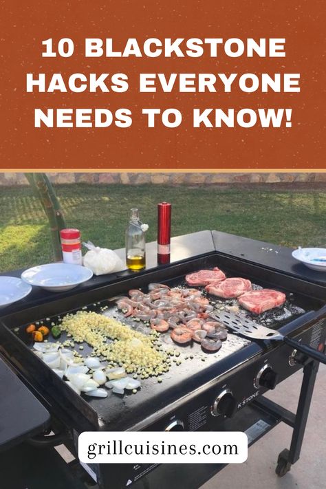 Check out our tips and tricks essential for every Blackstone griddle owner! All the hacks you need for a seamless and convenient cooking! #blackstonehacks #blackstonetips #griddlecooking #blackstonecooking Outdoor Griddle Recipes, Griddle Cooking Recipes, Outdoor Cooking Recipes, Blackstone Grill, Cooking Stone, Flat Top Griddle, Flat Top Grill, Griddle Recipes, Griddle Grill