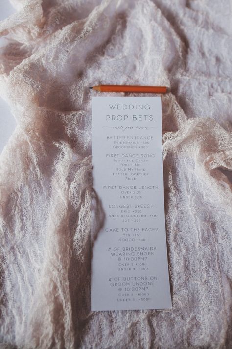 Wedding Place Your Bets, Wedding Prop Bets, Personal Details Wedding, Fun Wedding Details, Bridal Era, Wedding Reception Details, Reception Activities, Wedding Sign Decor, Holy Matrimony