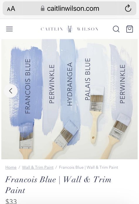 Paint For Interior Walls, Trim Paint, Caitlin Wilson, Paint Swatches, Wall Trim, Painting Trim, Paint Colors For Home, Blue Walls, Blue Paint