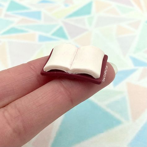 mini open book with red cover Book Clay Art, Clay Book Cover, Book Polymer Clay, Clay Book, Polymer Clay Books, Polymer Clay Magnet, Polymer Clay Miniature, Red Cover, Clay Magnets