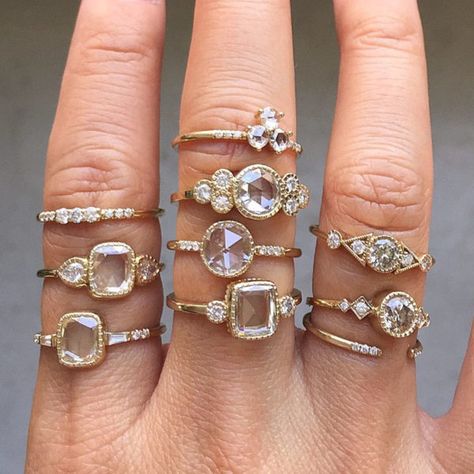 Jennie Kwon Designs - Known For: Incredibly gorgeous engagement rings and everyday staples. Pinterest: KarinaCamerino Accounts To Follow On Instagram, Jewellery Moodboard, Account Ideas, Jennie Kwon, Hammered Gold Ring, Blue Diamond Engagement Ring, Instagram Jewelry, Blue Diamond Ring, The Zoe Report