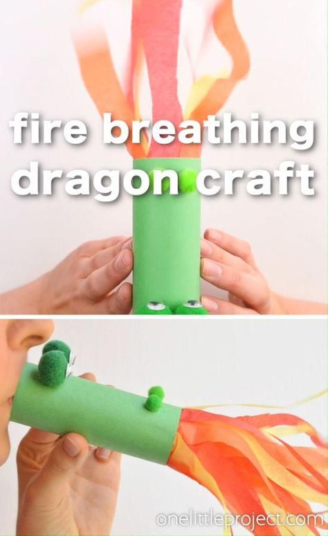 Dragon Craft, Babysitting Crafts, Fire Breathing Dragon, Fire Breathing, Dragon Crafts, Toddler Arts And Crafts, Simple Craft, Daycare Crafts, Classroom Crafts