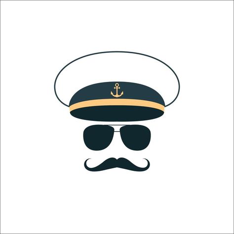 Captain sailor face icon. Vector illustration. Sailor Drawing Sea, Seaman Drawing, Sailor Wallpaper, Captain Illustration, Captain Logo, Sailor Logo, Sailor Illustration, Marine Embroidery, Nautical Logo