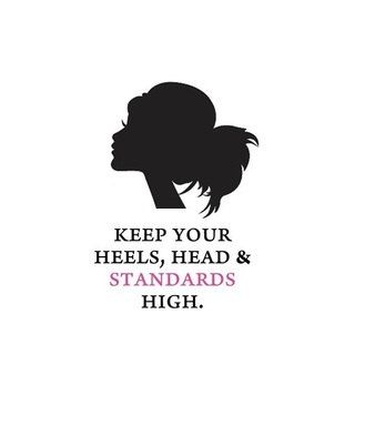 Keep your heels head and standards high  You by mycrazyworlds, $5.00 Keep Your Standards High, Vinyl Wall Art, Quotable Quotes, Inspirational People, Some Words, Note To Self, Boss Babe, Vinyl Wall, Great Quotes