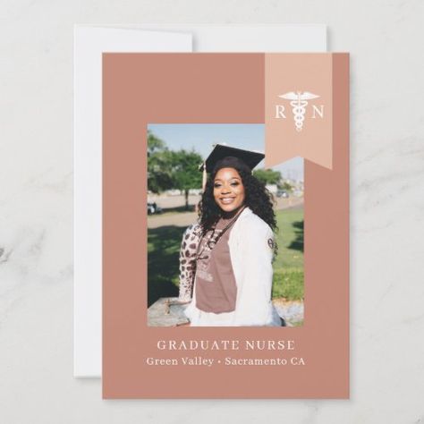 Blush Rn Photo Nurse Graduation Invitation #zazzle #weddinginvitations #birthdayinvitations #babyshowerinvitations #zazzleinvitations #monogram #businesscards #graduation #homedecor Graduation Book, Phd Graduation, Graduation Invitations Template, Graduation Presents, Nurse Graduation, Graduation Invitation, Nursing Graduation, Grad Photos, Graduation Day