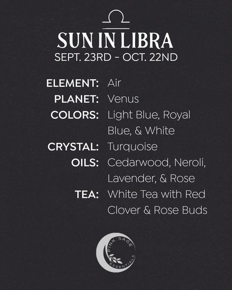 Sept. 23rd - Oct. 22nd How this may affect you even if your sun sign isn't Libra: •Need for balance in ourselves and our relationships. •Motivated to start new projects or goals •Understanding how to be diplomatic, listening and compromising more easily. #signosdelzodiaco #horóscopos #libra #signodelibra #libraoseason #librazodiac #zodiaclife #zodiacposts #astrologylover #monthlyhoroscopes #astrologysigns #airsigns #brujita Sun Meaning, Sun In Libra, Libra Sun, Libra Constellation, Mom Tattoo, Air Signs, Zodiac Posts, Astrology Chart, Libra Zodiac