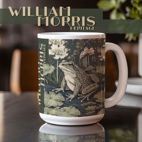 William Morris Mug | Frog In The Forest | High Quality Print | Frog Cup | William Morris Frog | Vintage Ceramic Mug | Heritage | 11oz 15oz Frog Cup, Frog Vintage, Textile Designer, Medieval Art, Arts And Crafts Movement, In The Forest, William Morris, Victorian Era, The Forest