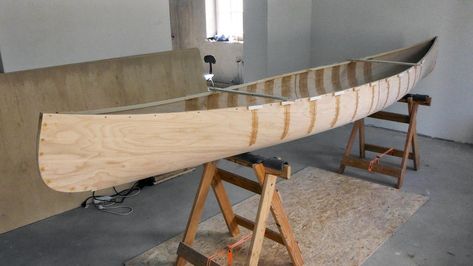 Plywood Canoe Concept - Birchbark Style - Page 3 Homemade Boat, Wooden Row Boat, Wooden Boat Kits, Canoe Plans, Wood Boat Building, Wood Canoe, Free Boat Plans, Canoe Building, Plywood Boat Plans