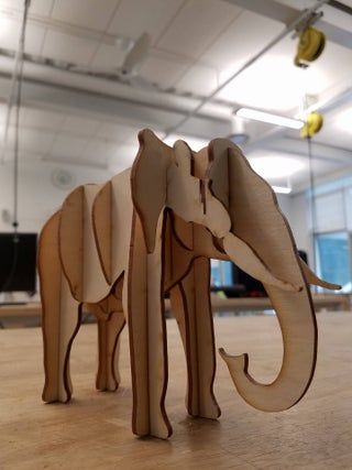 Laser Cut Elephant (with Pictures) - Instructables 3d Elephant, Useful Projects, Digital Fabrication, Cnc Projects, Woodworking Machine, Head Shapes, Laser Cut Files, Model Making, Body Shapes