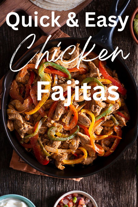 Quick and Easy Chicken Fajitas are simple to make with just five ingredients! These fajitas are filled with great southwest-inspired flavor. Chicken Fajitas Stove Top, Easy Chicken Fajitas, Cilantro Chicken, Seasoned Chicken, Fajita Seasoning, Ninja Foodi, Chicken Fajitas, Juicy Chicken, Peppers And Onions