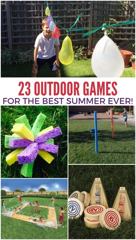 23 Outdoor Games for the Best Summer Ever | Don't spend your summer indoors. Gather the kids and head outside with these 23 outdoor games to make summer a blast! Stay cool and have fun! Picnic Activities, Best Summer Ever, Fun Outdoor Games, Summer Fun For Kids, Summer Backyard, Outdoor Games For Kids, Backyard Games, Camping Games, The Best Summer