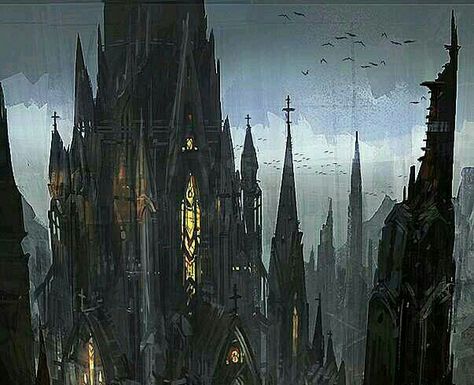 BOARD COVER > Knocking On Heavens Door, Gothic Style Architecture, Apocalypse Landscape, Gothic Castle, Sci Fi City, Mystical Forest, Pretty Backgrounds, Gothic Aesthetic, Bloodborne