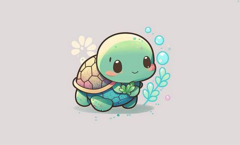 hi this is a cute kawai turtle Do you like turtles🐢 Turtle Profile Pictures, Turtle Drawing Wallpaper, Cute Turtle Drawing Easy, Cute Tortoise Drawing, Tortugas Aesthetic, Turtle Illustration Cute, Cute Sea Turtle Drawing, Chibi Turtle, Cute Turtle Art