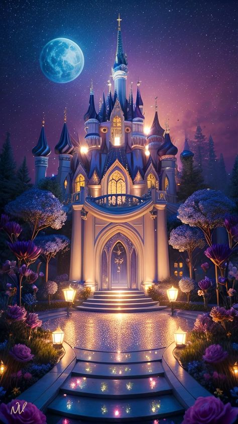 Fairytale Castle Drawing, Disney Castle Wallpaper, Disneyland Background, Palace Background, Magical Wallpaper, Castle Night, Castle Disney, Fairy Tale Castle, Castle Background