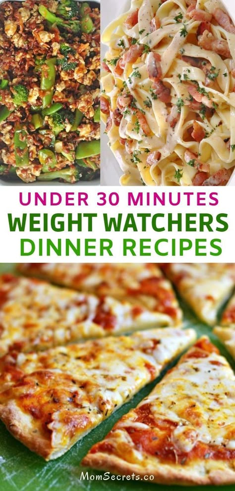 These are the best weight watchers dinner recipes and all of them takes less than 30 minutes to be on your table. #weightwatchers #weightwatchersdinners Recipes Meatloaf, Weight Watchers Meals Dinner, Weight Watchers Dinner, Recipes Steak, Recipes Salmon, Weight Watchers Meal Plans, Recipes Shrimp, Recipes Pork, Chop Recipes