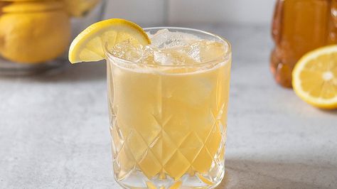 Bourbon & Honey Gold Rush Cocktail Recipe | EatingWell Gold Rush Cocktail, Bourbon Honey, Protein Dinners, Bees Knees Cocktail, Honey Cocktail, Whiskey Recipes, Lemon Cocktail, Whiskey Cocktail, Popular Cocktails