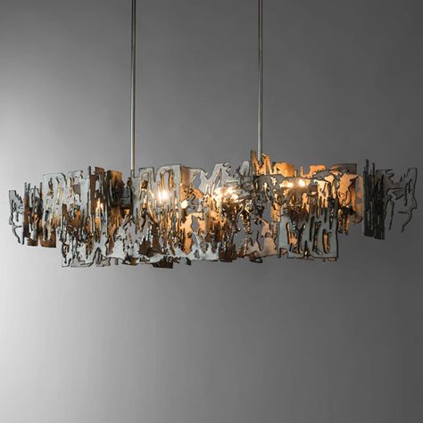 Postmodern Minimalist metal fragment Art Chandelier model room Rectangle Kitchen Island Hanging light Dining room Decor lighting _ - AliExpress Mobile Fragment Art, Kitchen Island Hanging Lights, Loft Metal, Vintage Bulbs, Unique Chandeliers, Rectangle Chandelier, Hanging Chandelier, Metal Chandelier, Suspension Light