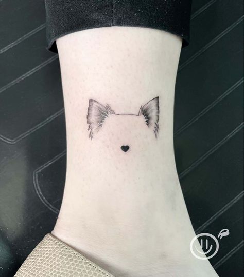 Dog Tattoo Ideas Minimalist Yorkie, Tiny Yorkie Tattoo, Silky Terrier Tattoo, Westie Tattoo Minimalist, Dog Tattoo Yorkie, Yorkshire Terrier Tattoo Minimalist, Yorkie Ears Tattoo, Yorkshire Terrier Tattoo, Westie Tattoo