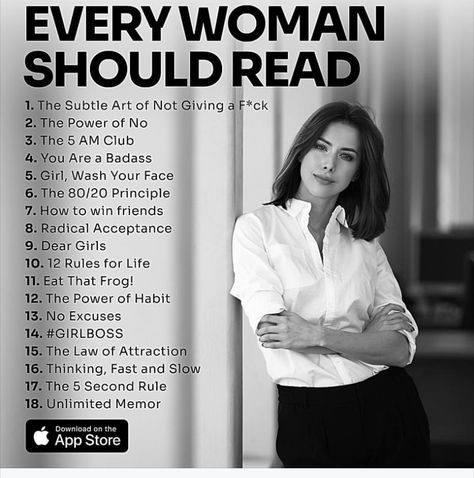 Read 100 Books, Every Woman Should Read, Books For Women, 100 Books, Best Self Help Books, 100 Books To Read, Self Development Books, Vie Motivation, Recommended Books To Read