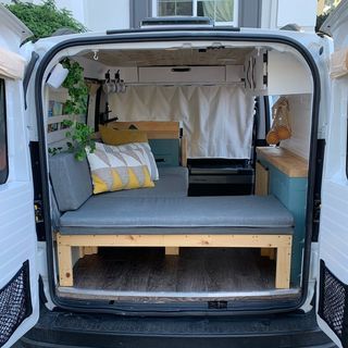 CampzyVan (@campzyvan) • Instagram photos and videos Mercedes Metris, Convertible Bed, Narrow Shelves, Light Highlights, Ram Promaster, The Ram, Portable Toilet, Leather Couch, Van Conversion