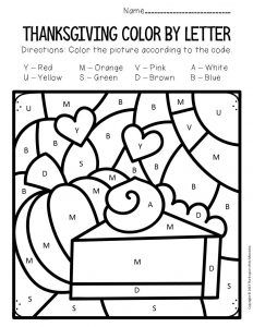 Color by Letter Thanksgiving Preschool Worksheets Pumpkin Pie Thanksgiving Daycare, Preschool Worksheets Free Printables, Thanksgiving Coloring Sheets, Thanksgiving Letter, Fall Worksheets, Thanksgiving Lessons, Letter Worksheets For Preschool, Sight Word Coloring, Thanksgiving Kindergarten