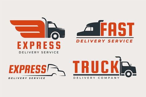 Food Truck Design Logo, Trailer Logo, Transportation Logo, Logistics Logo, Express Logo, Trucking Company, Brochure Inspiration, Blue Truck, Book Logo