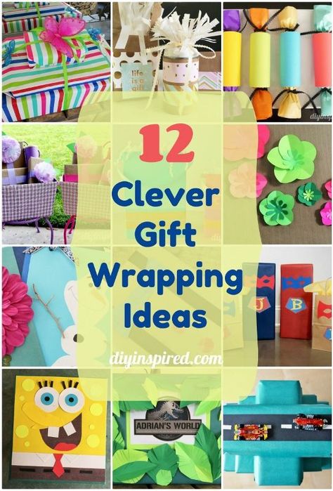 12 Clever Gift Wrapping Ideas - Creative and cheap ways to wrap presents! Several cute ideas for birthdays or special occasions. Diy Birthday Wrapping Ideas, Creative Gift Giving Ideas, Themed Wrapping Ideas, Funky Gift Wrapping Ideas, Cool Present Wrapping Ideas, Cool Wrapping Ideas Birthday, Unique Birthday Wrapping Ideas, Trick Wrapping Ideas Fun, Cool Gift Wrapping Ideas Creative