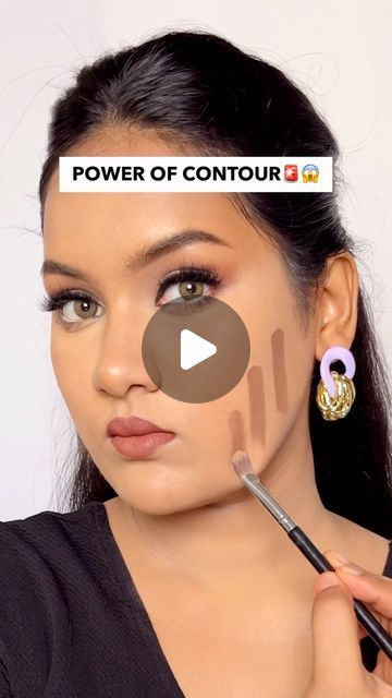 Farhin Shaikh on Instagram: "Contour can change your face shape!🚨😱 👀Lenses: @ttd_eye Trinity Green (Use code ‘muaf’ for 20% off) 🛍️Check the link in bio for product links #makeupforbeginners #contour #contouring #viralvideos #trendingreels #explorepage #exploremore #makeupguide #faceshape #trending #contourmakeup" Contour Guide Face Shapes, Contour For Square Face, Face Shape Guide, Rectangle Face, Face Contouring Makeup, Makeup Mistakes, Diamond Face, Makeup Guide, Makeup Tricks