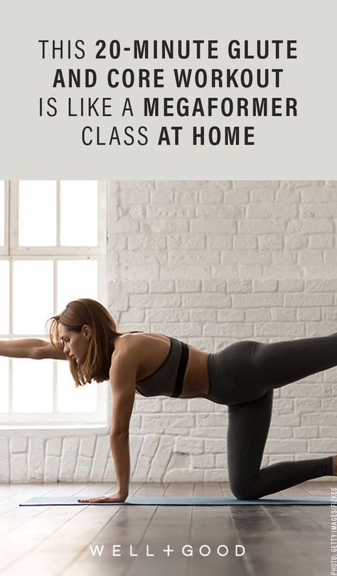 Just need to move? This 20-minute glute and core workout is like a Megaformer class at home Core Workout Videos, Beginner Pilates, Pilates Workout Videos, Pilates Video, Pilates Training, Yoga Iyengar, Pilates Studio, Vinyasa Yoga, Pilates Reformer