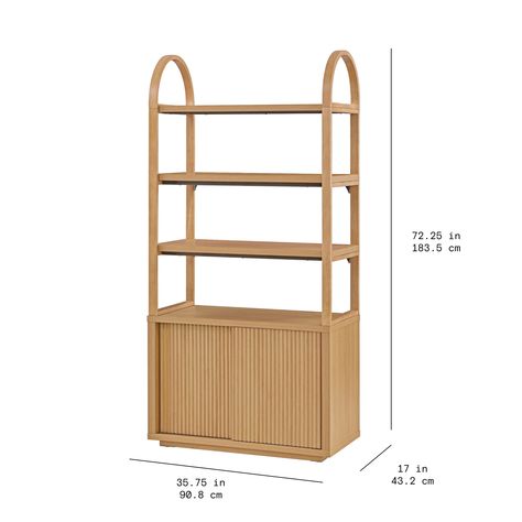 Fluted Bookshelf, Open Shelf Organization, Cat Den, Furniture Branding, Bookcase With Storage, Apartment List, 3 Shelf Bookcase, Wood Bookshelf, Tall Shelves