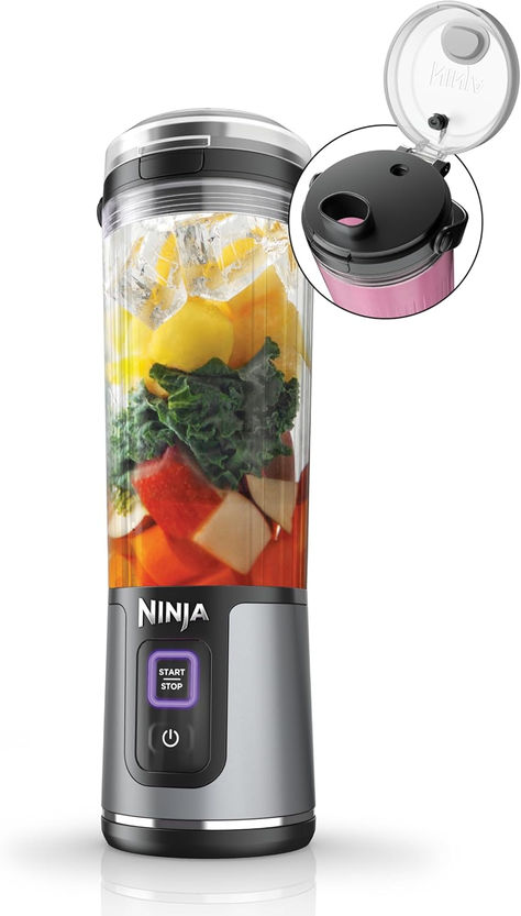 Personal Blender-for Shakes & Smoothies, BPA Free, Leakproof-Lid & Sip Spout, USB-C Rechargeable, Dishwasher Safe Parts, Black

NINJA BLENDING ANYWHERE: Blast through frozen ingredients with Ninja’s best portable blending power. Make perfectly smooth drinks anywhere you go. Travel Blender, Quick Smoothies, Best Kitchen Gadgets, Ninja Blender, Smoothie Blender, Portable Blender, Blender Recipes, Cool New Gadgets, Kitchen Small Appliances