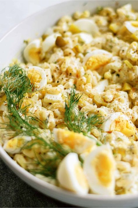 Deviled Egg Pasta Salad Recipe- Six Sisters' Stuff Deviled Egg Pasta Salad Recipe, Southwest Chicken Pasta, Deviled Egg Pasta Salad, Egg Pasta Salad, Greek Pasta Salad Recipe, Deviled Egg Salad, Creamy Pasta Salads, Six Sisters Stuff, Creamy Dressing