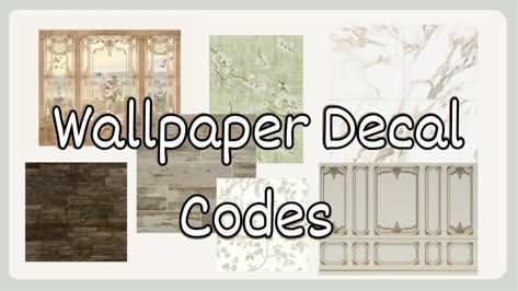 #decalcodes #roblox #bloxburg Bloxburg Wood Panel Decals, Wall Trim Decal Codes Bloxburg, Coquette Wallpaper Decal Bloxburg, Wallpaper Decal Codes, Bloxburg Brick Decal Codes, Bloxburg Bedroom Decals, Bloxburg Wallpaper Codes, Bloxburg Wall Decals, Bloxburg Wallpaper