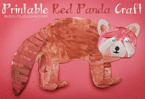 { Red Panda Printable Craft } Red Panda Tattoo, Endangered Animals Project, Panda Activities, Zoo Crafts, Panda Day, Panda Craft, Classroom Art Projects, Panda Art, Animal Crafts For Kids