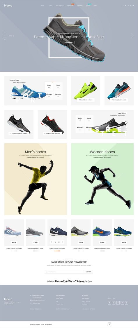 QHub is clean and modern design PSD template for stunning #shoes shopping eCommerce #website with 15 different homepage layouts and 36 layered PSD pages to live preview & download click on Visit #psdtemplates Sneaker Catalogue Design, Shoe Ecommerce Web Design, Footwear Website Design, Shoes Landing Page Design, Shoes Promotion Design, Email Design Fashion, Shoes Web Design, Shoes Website Design, Shoe Website