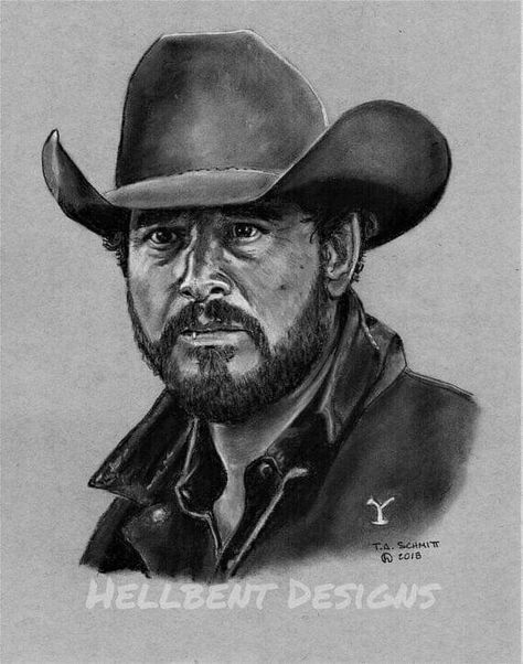 Yellowstone Drawing, Rip Wheeler Yellowstone, Lee Horsley, W Drawing, Yakima Washington, Rip Wheeler, Yellowstone Series, Wood Burning Stencils, Cole Hauser