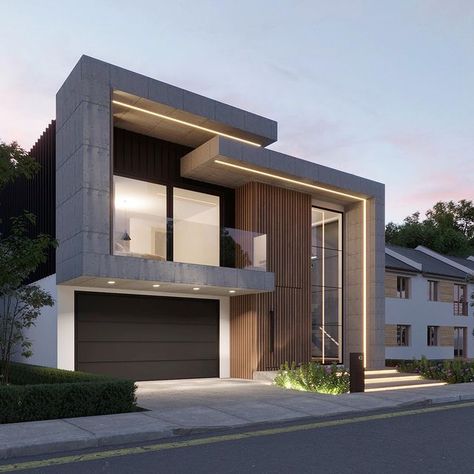 Modern Facades, Black Villa, Front Elevation Design, A Modern House, House Design Ideas, Front Elevation Designs, Modern Villa Design, Modern House Facades, House Arch Design