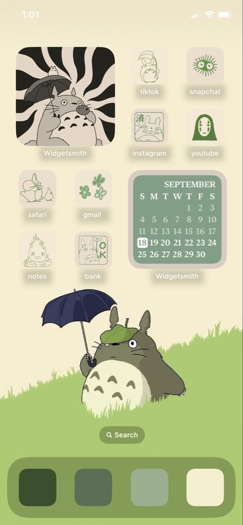 Totoro Wallpaper Widget, Phone Wallpaper Totoro, My Neighbor Totoro Wallpaper Ipad, My Neighbor Totoro Homescreen, Ghibli Theme Wallpaper, Home Screen Wallpapers Studio Ghibli, Ios 16 Home Screen Ideas Studio Ghibli, Totoro Widgets Long, Phone Theme Ideas Studio Ghibli