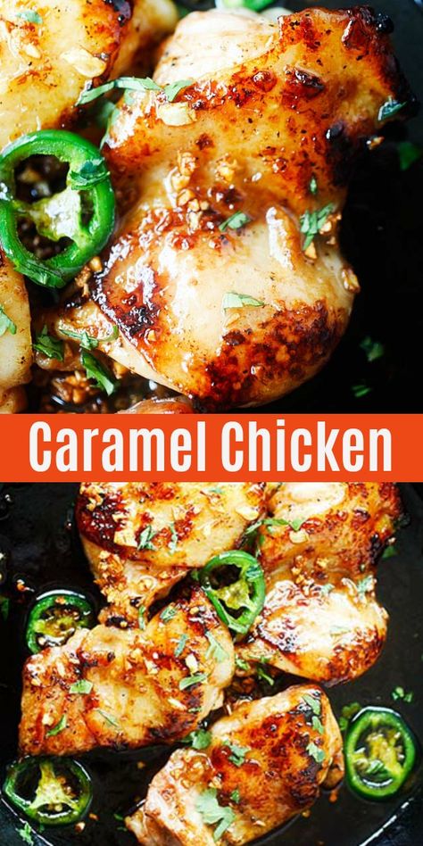 Chicken On Skillet, Spicy Caramel, Caramel Chicken, Malaysia Recipes, New Chicken Recipes, Vietnamese Style, Rasa Malaysia, Yummy Chicken, Vietnamese Cuisine